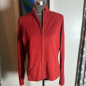 Daniel Bishop 100% Cashmere Zip Up Mock Neck Sweater SZ XL